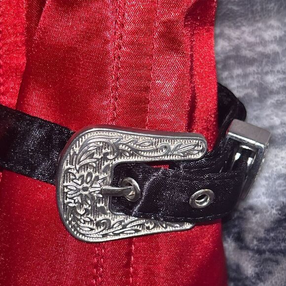 Red and Black Satin Steel Boned Corset Size 34 - Picture 6 of 10